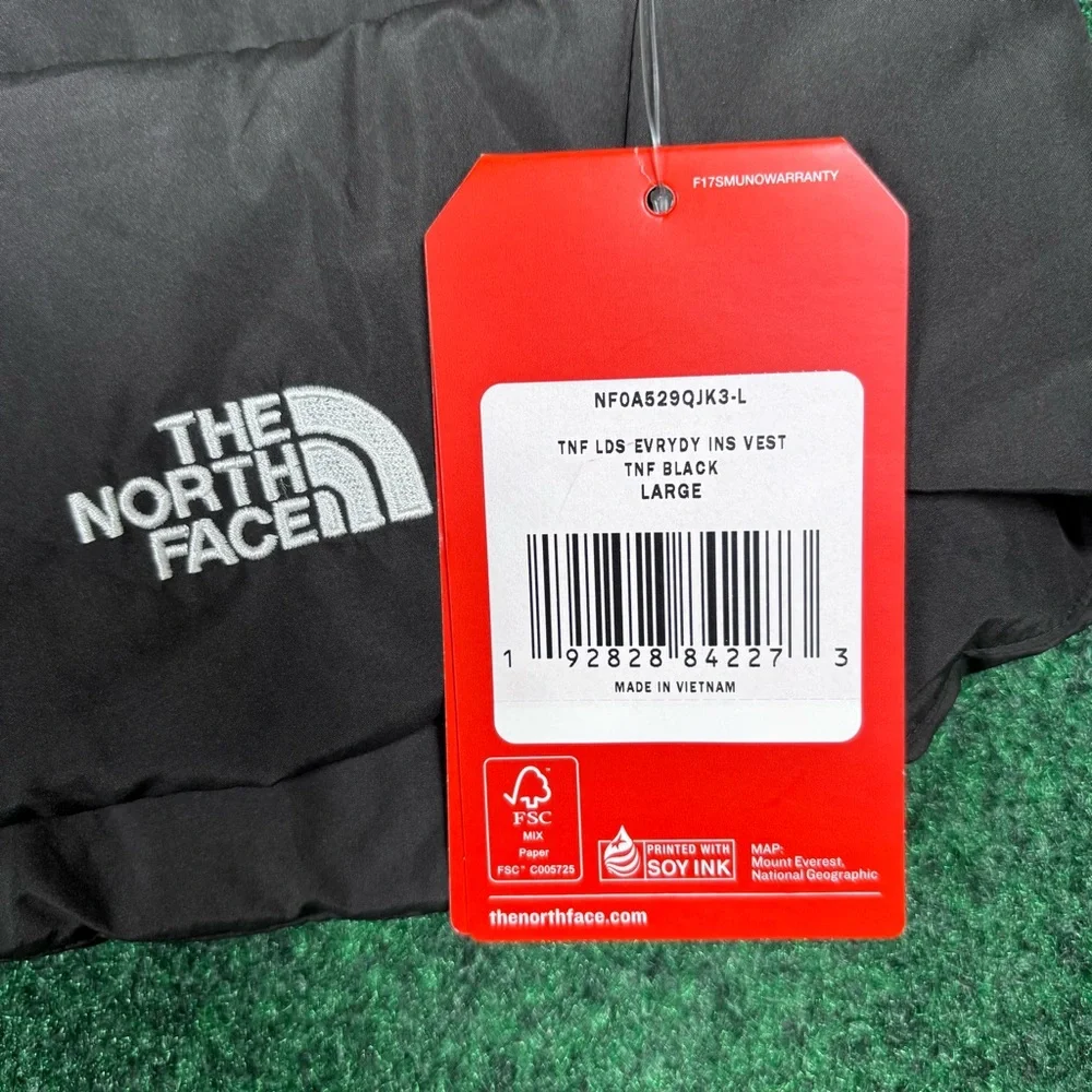 The North Face Womens Everyday Insulated Vest Size L Black Puffer Quilted Logo - Picture 3 of 6